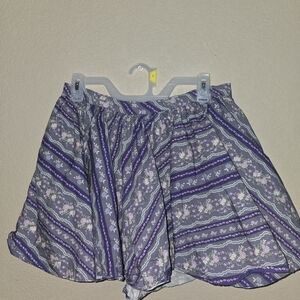 Free People Purple Floral Skater Skirt